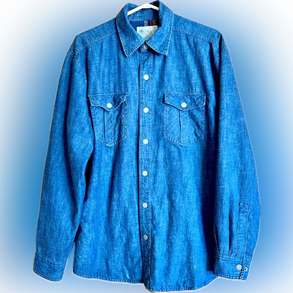 WindRiver Flannel Lined Snap Denim Shirt - Picture 1 of 6